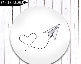 Paper airplane love magnet in 3 different sizes