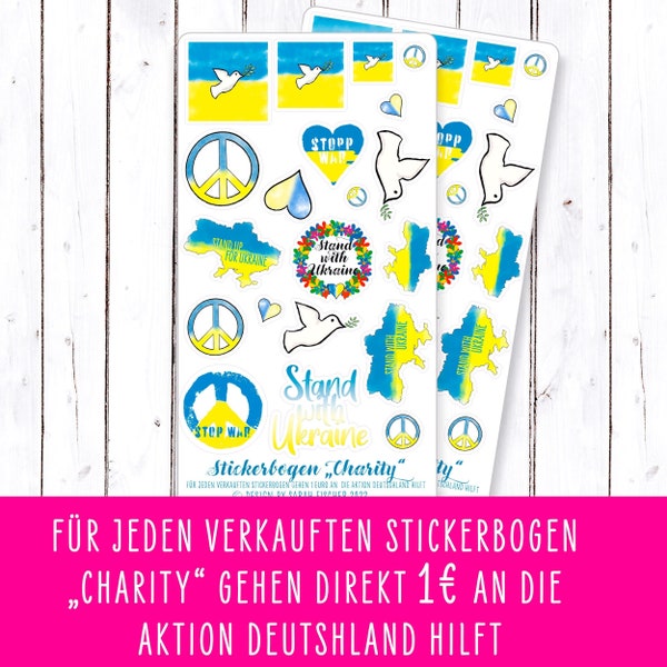 Stickerbogen Charity Ukraine