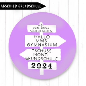 Goodbye elementary school - 2024 - Hello 5th grade button 8x color and 2x size and name/text of your choice - signpost pin