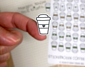 Sticker sheet coffee to go mug - bullet journal - planner