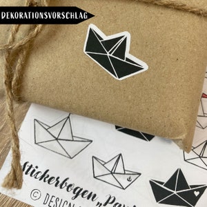 Stickerbogen Papierbötchen Papierschiffchen Papier falten Origami Sticker Aufkleber Klebebildchen Bild 7