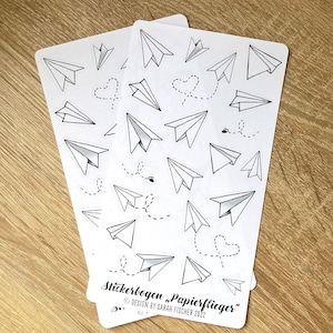 Stickerbogen Papierflieger | 20 Illustrationen | Aufkleber | Journal & Planer Sticker