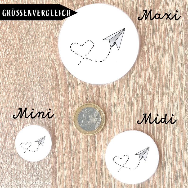 Paper airplane love magnet in 3 different sizes image 2