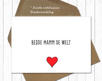 Besde Mamm de Welt - card including envelope - Best Mom in the World