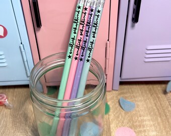 Pencil for "Finally a Schoolchild" | Recycled Paper | HB Eraser | School Cone Gift | Pastel Colors | Set or Individually