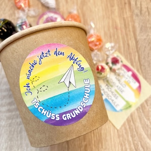 Sticker Tschüss Grundschule Ich mache jetzt den Abflug | Abschiedsgeschenk Grundschüler