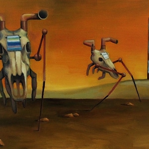 Original Oil/Acrylic painting The Cyber Age Approaches image 1