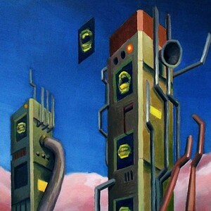 Pintura al óleo original - "Tombstones"