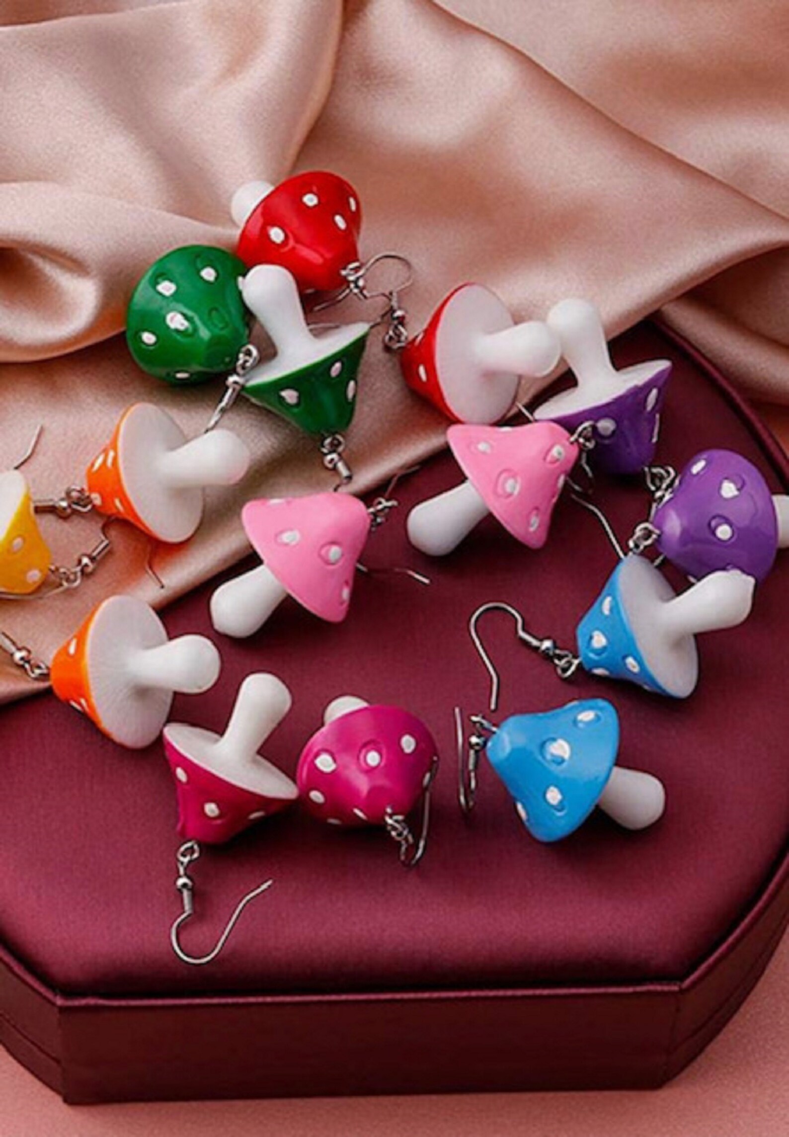 Cute magic mushroom earrings Amanita Red Mushroom earrings Etsy