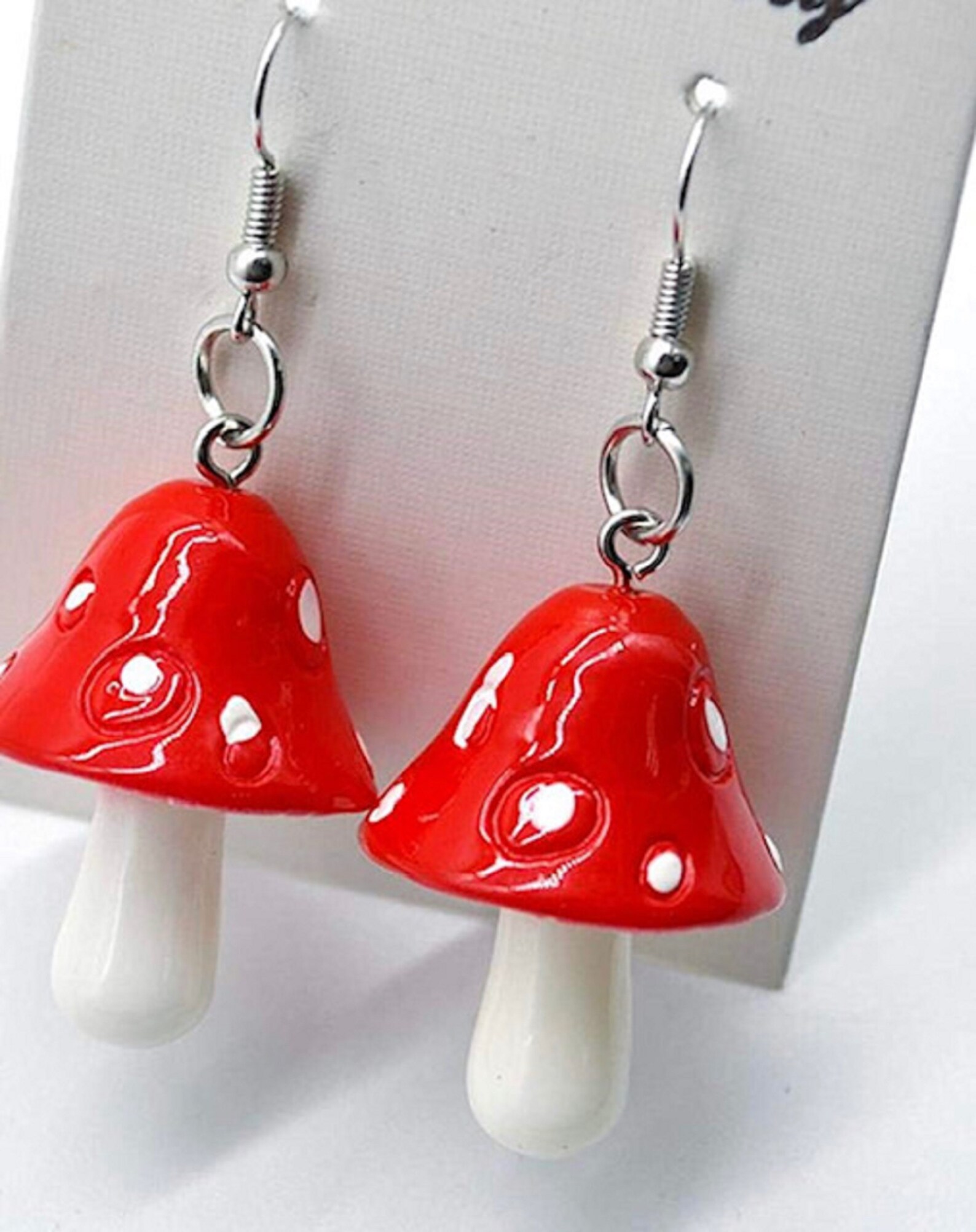 Cute magic mushroom earrings Amanita Red Mushroom earrings Etsy