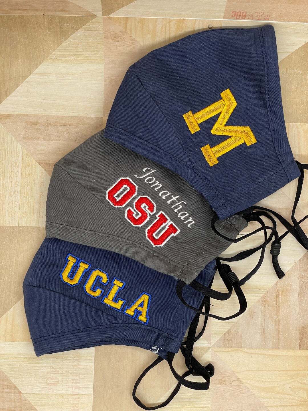 Study Mask University - Face Mask, Embroidered Face Covering With Name in School ...