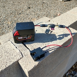 Power Wheels Milwaukee M18 battery to XT60 adapter with mini blade atm fuse holder
