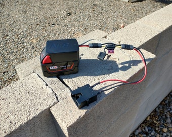 Adaptador de batería Power Wheels Milwaukee M18 a XT60 con portafusibles para cajero automático con mini cuchilla