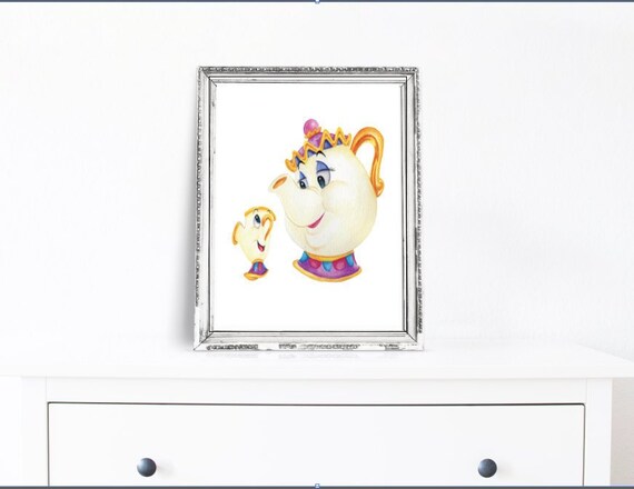 Beauty And The Beast Wall Art Mrs Potts And Chip Wall Art Etsy