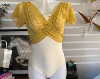 Gorgeous Yellow Ballet Leotard for Dance Practice , Yellow Ballet Leotard, Ballet leotard, girls leotard, unique leotard