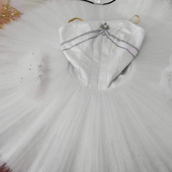 White Ballet Tutu as a La  Bayadere Shades Ballet costume, A Professional Ballet tutu made for girls and adults. This is a Pancake Tutu