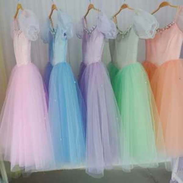 Romantic Tutus in pink, lilac, blue, green peach , Flower fairy long tutus