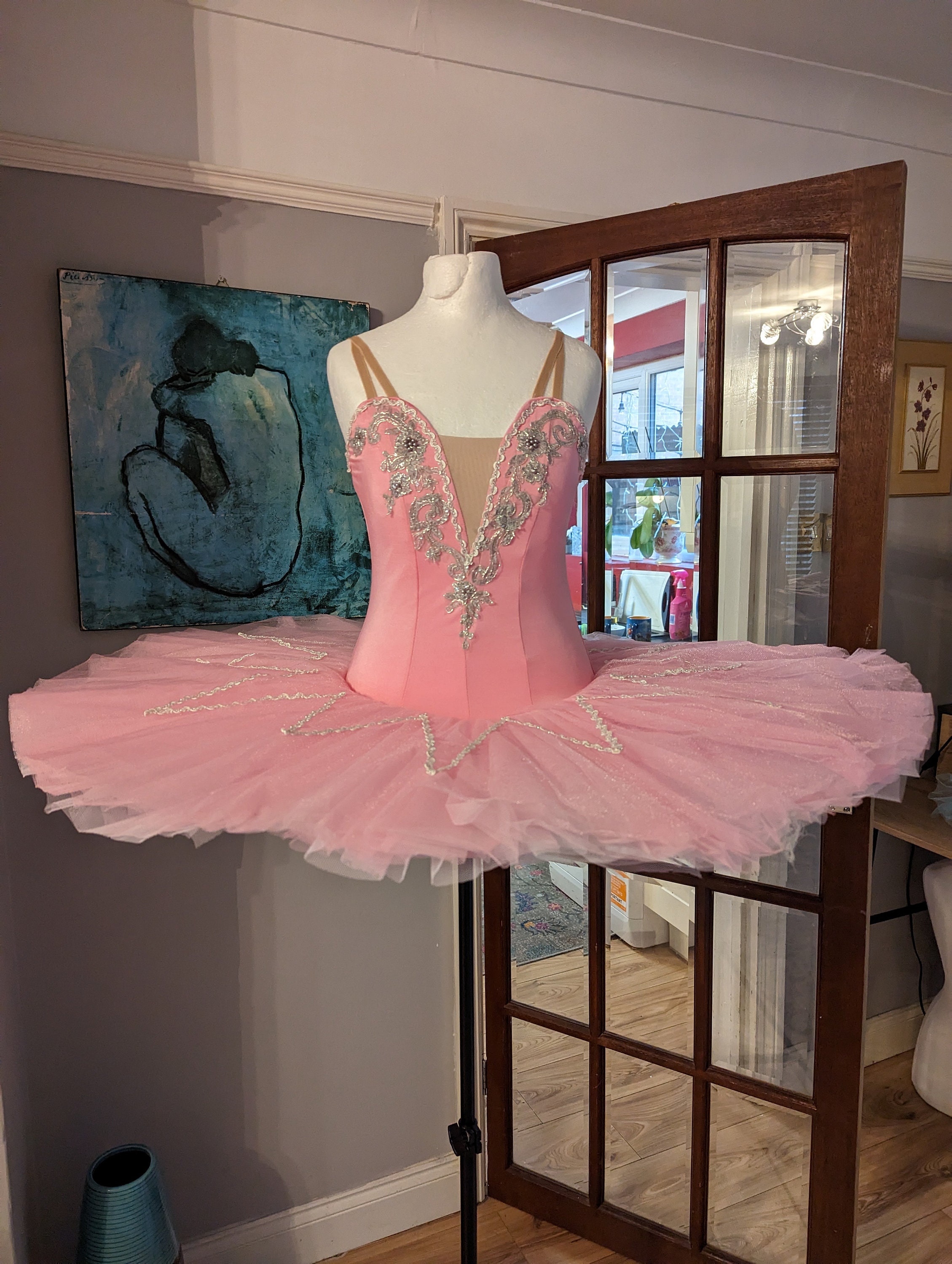 Disfraz de Ballet con tutú para niña, ropa de baile de bailarina con  corona, vestido de leotardo de baile, color rosa - AliExpress
