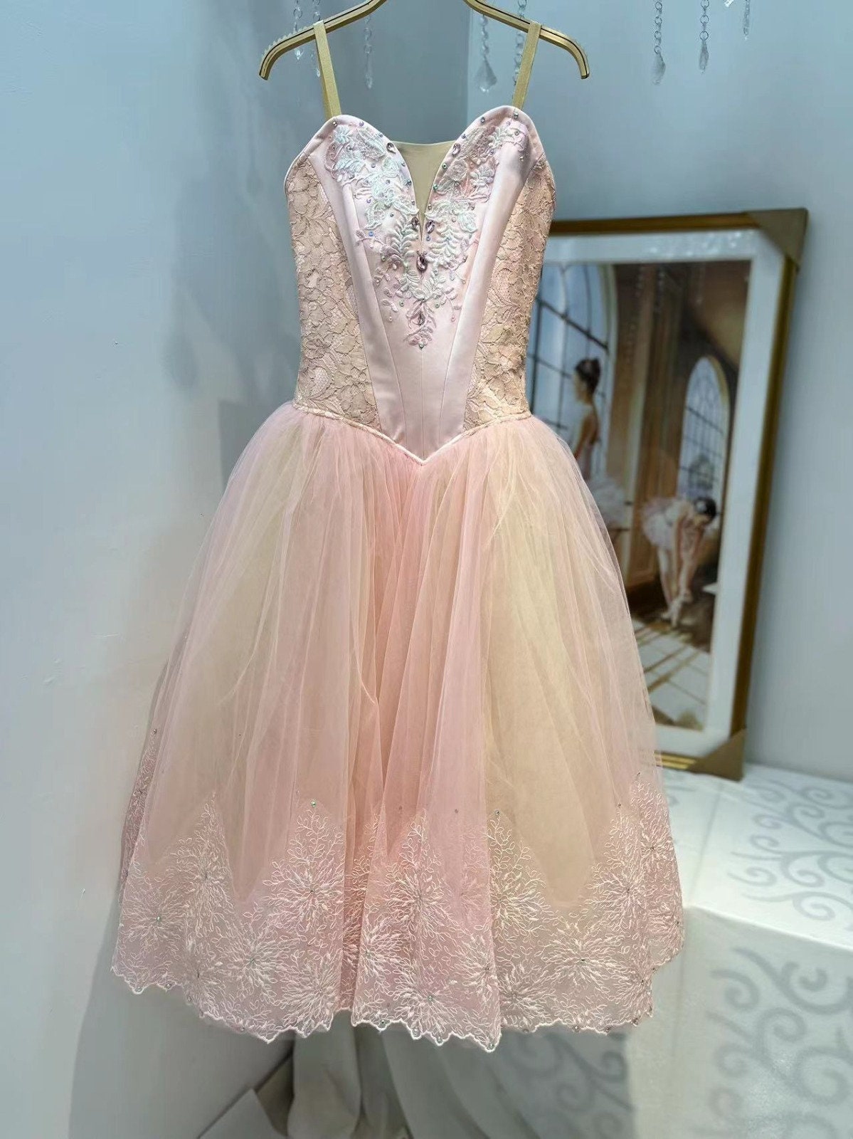 Peach Romantic Ballet Tutu, Lace Bodice, Pink Tulle Skirt - Etsy