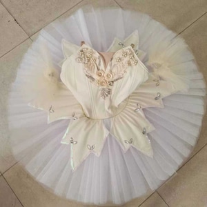 Diamonds Ballet Tutu, Jewels stage costume, cream pancake tutu