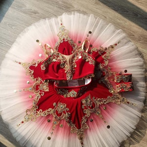 Red Odalisque ballet tutu, Oriental Ballet Tutu, Le Corsaire tutu, 2 piece Ballet Tutu, Temple dancer ballet tutu