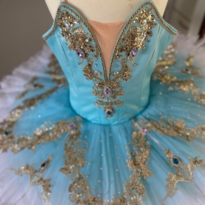 Turquoise Ballet Tutu, Ready Made Tutu size child 14