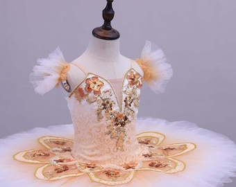 フェアリードール - 03 ピンクゴールドレースプラッターバレエチュチュ