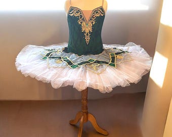 Green Ballet Pancake Tutu, Spanish Style, Dance Costume