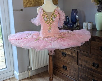 Pink Flower Fairy Ballet Tutu, Adult or Girl's, Pancake Style
