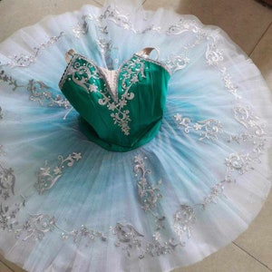 Green Ballet tutu, Emeralds soloist pancake Tutu, Jewels Stage Costume