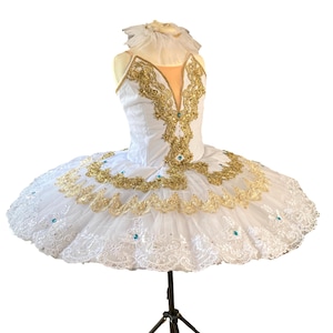 Paquita ballet tutu, Paquita Ballet Costume, variation tutu, white and gold tutu