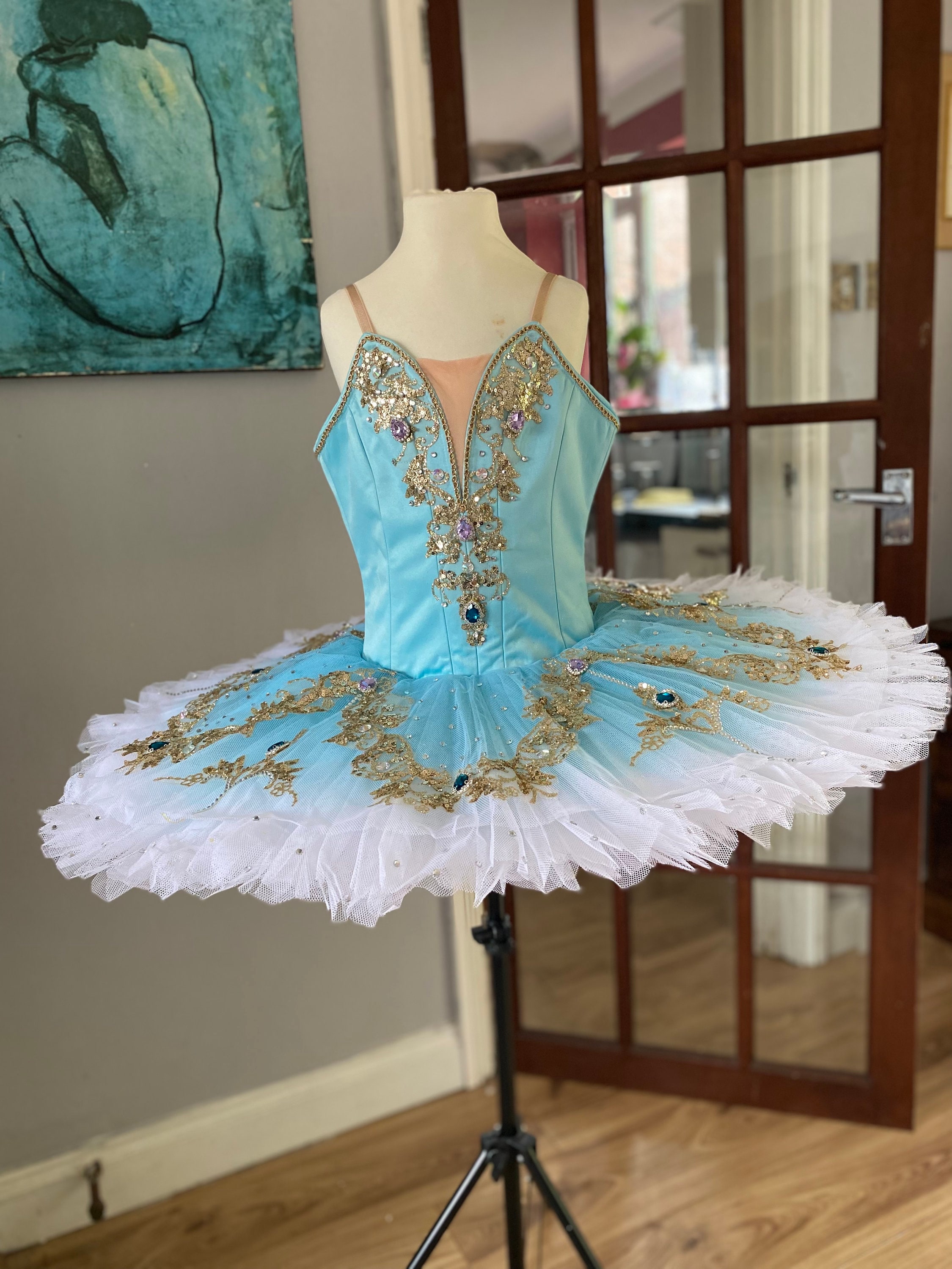 Blue Navy Ombre Tutu Ballet Dance Costume