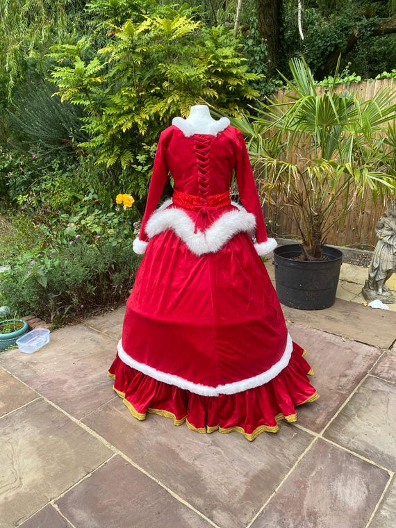 Christmas Dress for Nutcracker characters or Christmas entertainers. Xmas mrs Santa Claus costume