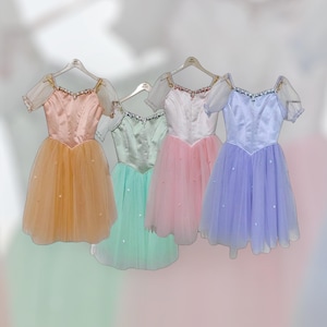 Romantische tutu&#39;s in roze, lila, blauwe, groene perzik en sprookjesachtige bloementutu&#39;s