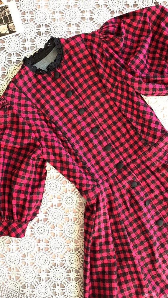 Vintage Cottagecore Dress | Cottagecore Tartan Dre