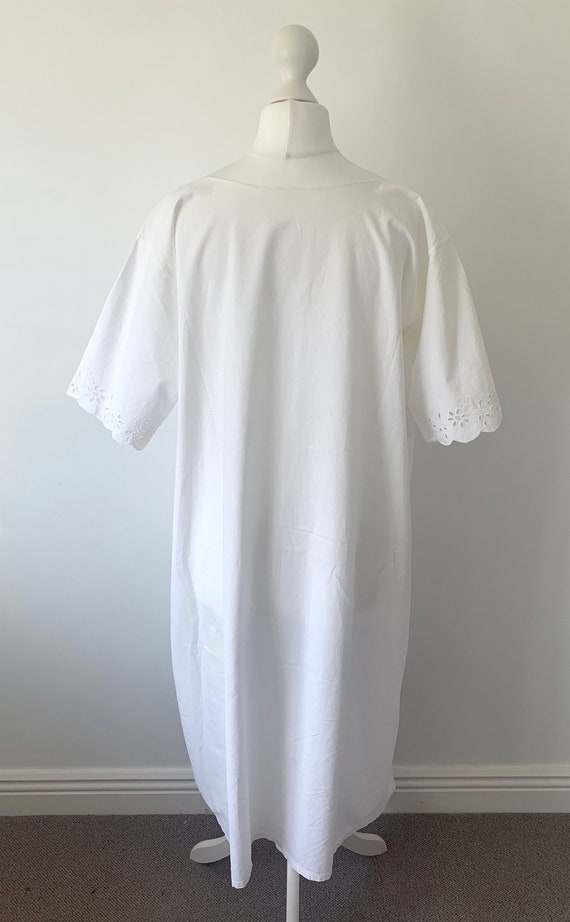 RARE ANTIQUE French Organic Cotton Chemise Broder… - image 5