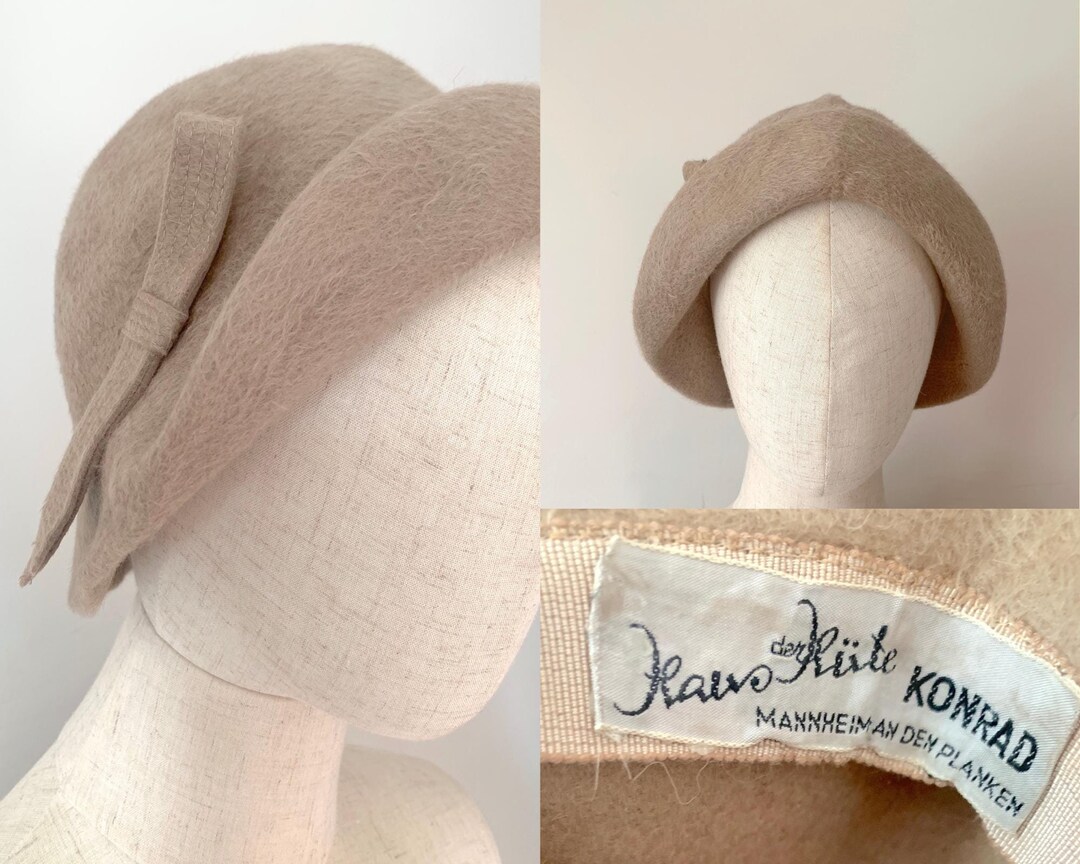 50's Beige Feather Half Hat  by Carol Ann main image 1