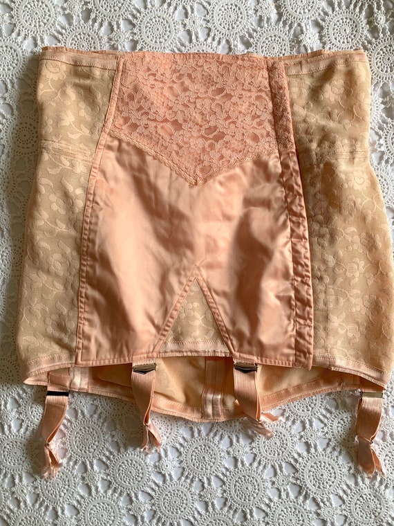 RARE 1940s Vintage Corset Girdle Skirt with Garter