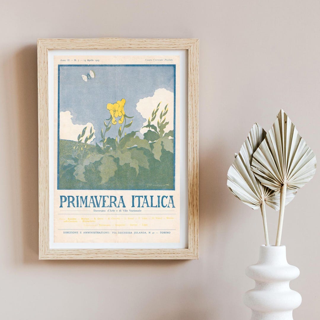 Italian Spring Floral Magazine Cover Art Nouveau Print (digital ...