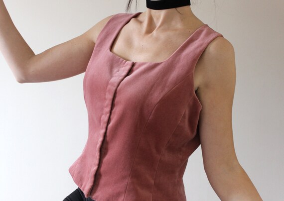 Vintage LAURA ASHLEY Velvet Bustier Top | 80s Dusk