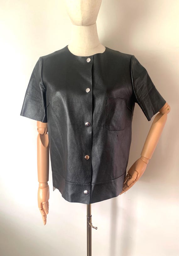 Marni, Vintage MARNI Lambskin Leather Cropped Jacket - Made in Italy