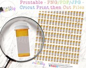 Printable Prescription Bottle Icon Sticker Set - Happy Planner Erin Condren Planner Stickers Sets - Print again and again