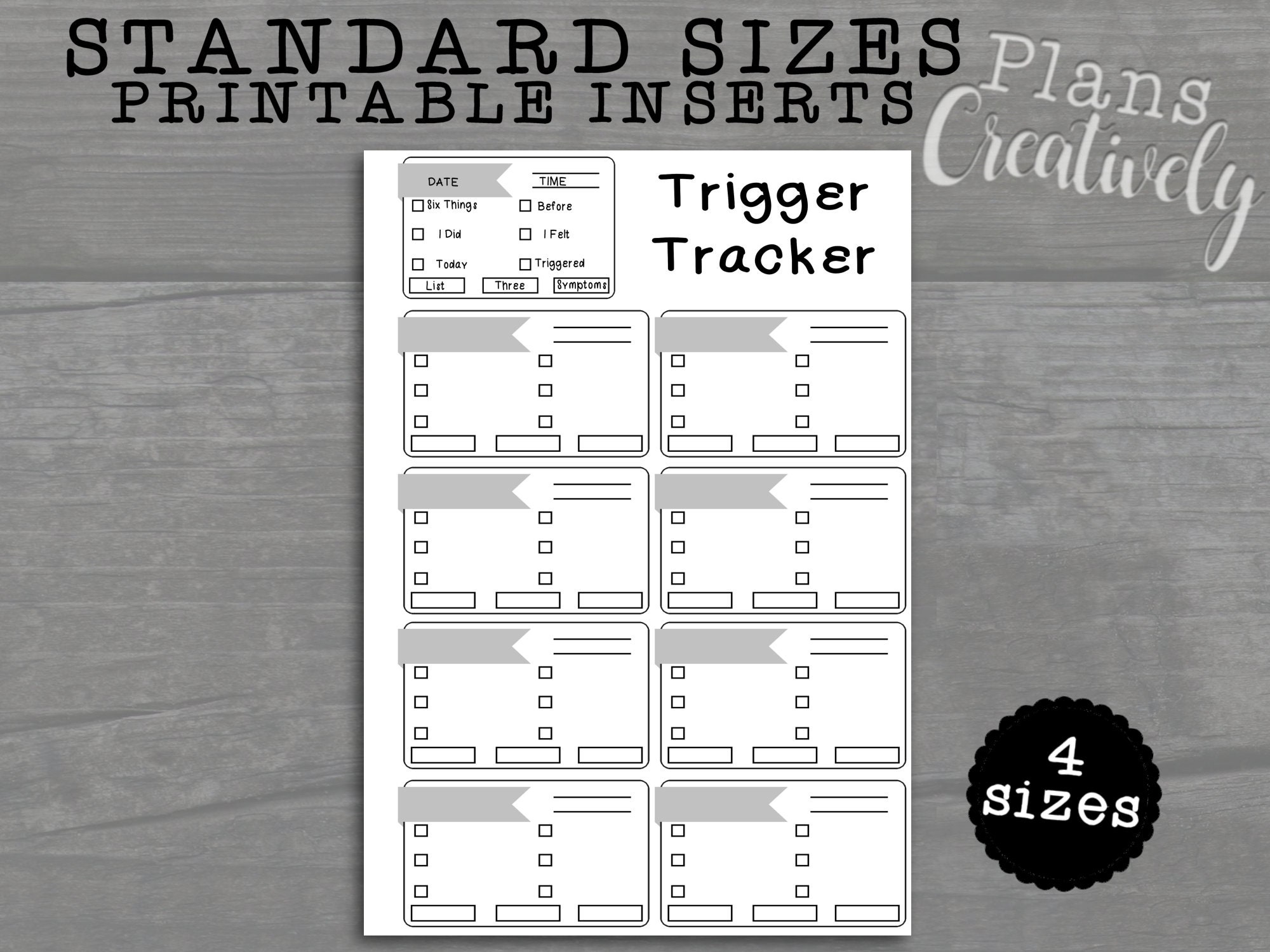 Trigger Tracker Printable Mental Health Planner Insert (digital ...