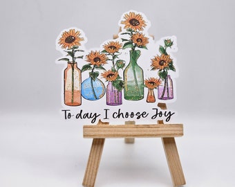 Printed & Ready to Ship - Today, I Choose Joy Sticker - Matte Paper Stickers - 3.4" W x 3.25" H (non-waterproof, permanent)