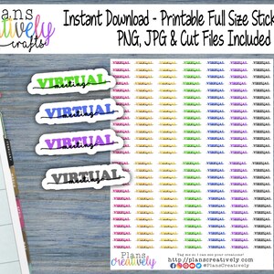 Printable Virtual Meeting Work Stickers | Planner Stickers | Functional for planning and reminders