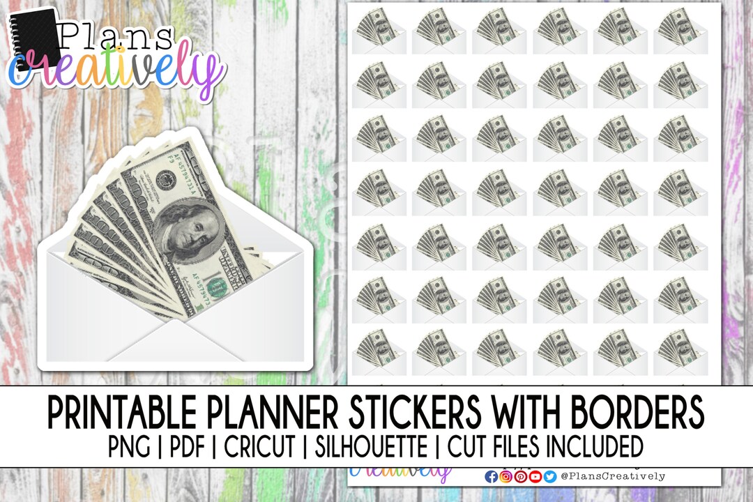 Printable Planner Stickers Cash Envelopes Stickers for Budget Planning ...