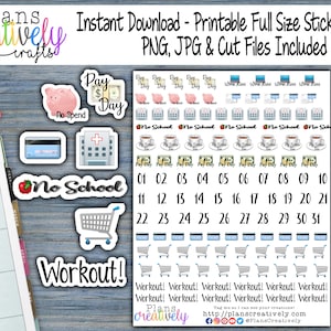 Printable Sample Pack of Stickers - Perfect for giving PlansCreatively stickers a try! Many different planner stickers to choose from!