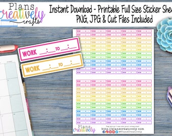 Rainbow Work Schedule Planner Stickers | Functional Planning (Digital Download)