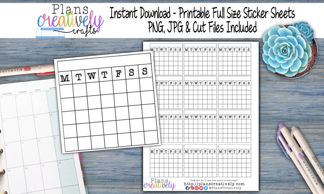 Printable Habit Tracker Stickers | Icon Planner Stickers (PNG, JPG) - Etsy