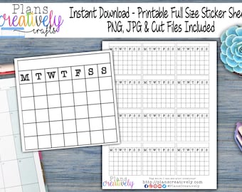 Printable Habit Tracker Planner Stickers | Icon Planner Stickers for functional planning and reminders | PNG, JPG Print to Cut, Cut Files
